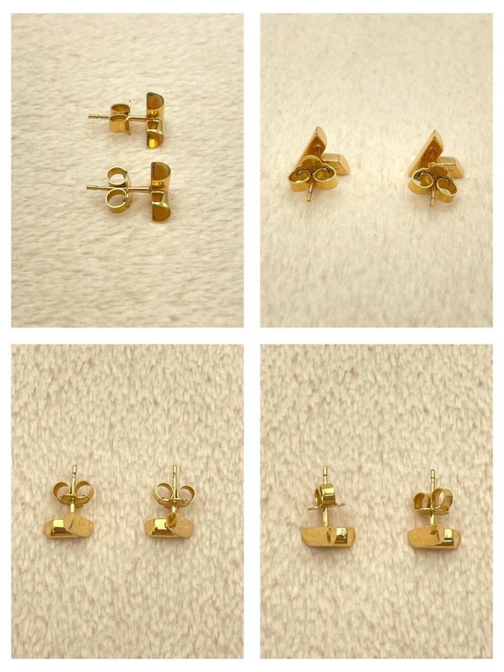 Authentic Louis Vuitton 2 PAIRS Essential V Gold Tone Hoop Earrings LV Logo - Picture 14 of 16